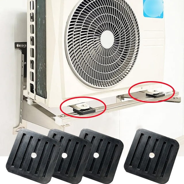 4Pcs Rubber Shock Absorbing Pads for Air Conditioner Vibration Control