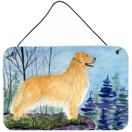 Carolines Treasures SS8607DS812 Golden Retriever Indoor Aluminum Metal Wall or Door Hanging Prints, 8 x 12", Multicolor