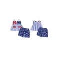 thumbnail image 2 of Loicainy Baby Toddler Girl 4th of July Clothes 3 6 12 18 24 Months 2T 3T Sleeveless Flag Patch Plaid Tank Tops Shorts Outfits Set, 2 of 9