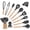 Black, variant on 20 Pcs Silicone Kitchen Cooking Utensils Set YUKKA Holder Black Gray