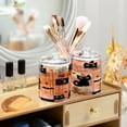 thumbnail image 5 of 4 Pack Bathroom Canisters Transparent Storage Jar for Cotton Ball, Swab, Floss Orange Halloween Motif, 5 of 6