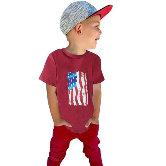 EnJoCho Toddler American Flag Tshirt for Boys Girls Kids American Flag Shirt Boys Girls Toddler 4th of July Tshirts Patriotic Tee Tops Independence Day Short Sleeve T Shirt Tops