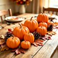 thumbnail image 4 of Mskk Halloween Artificial Foam Pumpkin 7 Pcs Set, Multi-Size Fake Pumpkins Decoration, Multi-Color Simulation Pumpkin Ornaments For Halloween Thanksgiving Fall Home Table Decor, 4 of 5