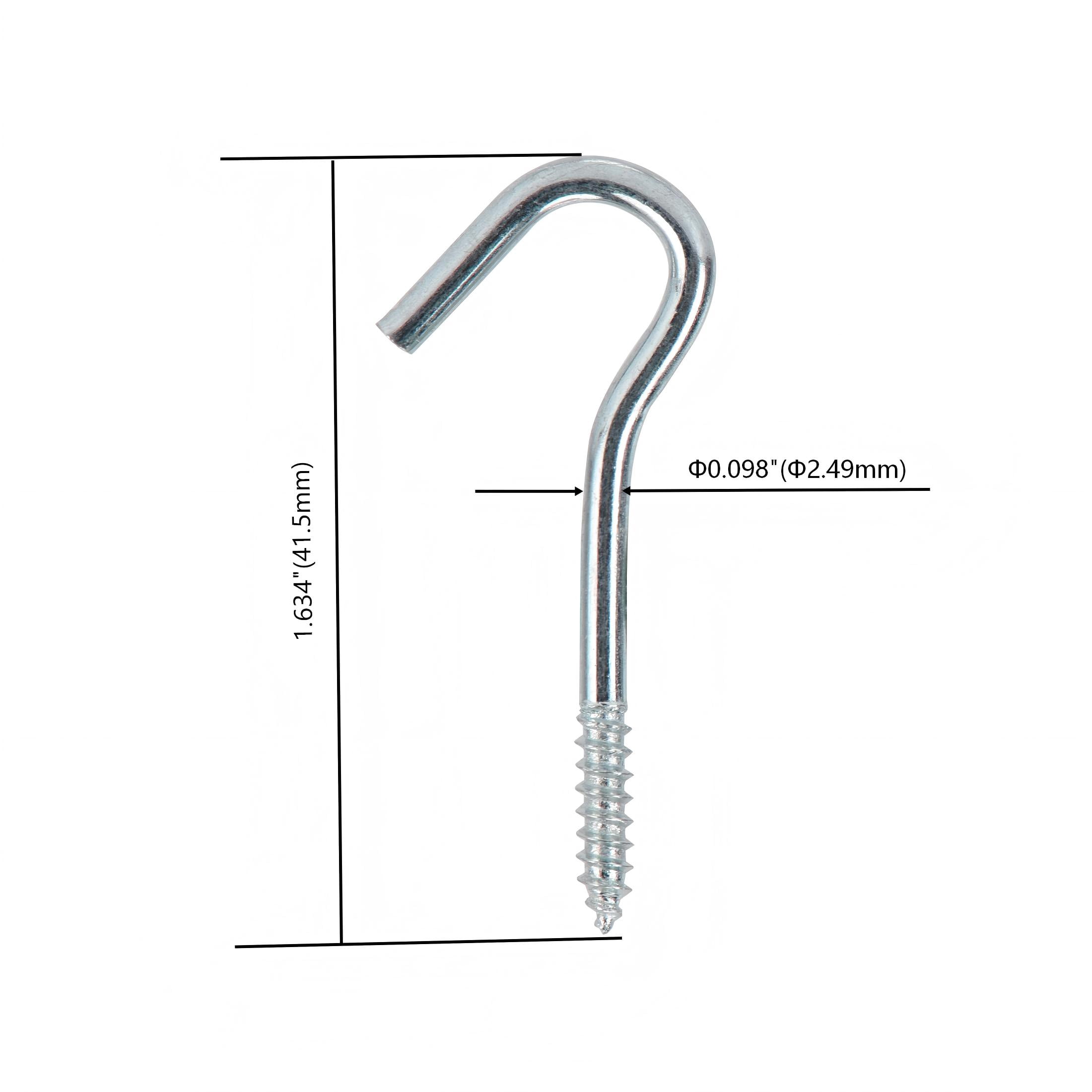 Hyper Tough Brand 1-11/16 in. Screw Hook, Zinc Plated, 8 Pack
