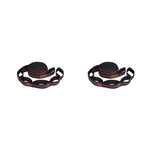 Eigraketly 2 piezas de correa de nailon para hamaca, plegable, fuerte capacidad de carga, 5 anillos ajustables, coloridas correas para acampar al carpas Naranja