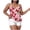 #0046-Hot Pink, variant on Pincandy Womens Plus Size Casual Solid Color Two Piece Swimsuit Spaghetti Strap Tank Top Padded Wireless Stretchy Breathable UV 50  Protection for Beach Pool Vacation Summer Wear