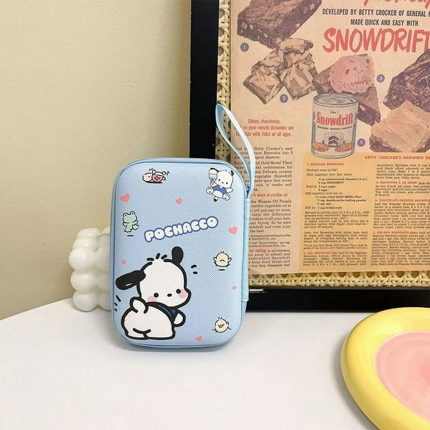 Funda para auriculares con dibujos animados de Sanrio Anime Kitty Kuromi Pochacco, cargador, Cable, moneda, disco duro, bolsa de almacenamiento portátil de viaje, organizador
