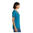 thumbnail image 3 of Port & Company Ladies Core Cotton V-Neck T-Shirt Neon Blue 3X-Large, 3 of 5