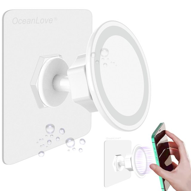 Soporte magnético para teléfono OCEANLOVE MagSafe para montaje en pared, blanco