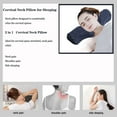 thumbnail image 2 of Almohada cervical para aliviar el dolor al dormir, almohada enrollable para el cuello, espuma viscoelástica para aliviar el dolor de cuello rígido, almohada de viaje para cama para personas que duermen de lado y boca arriba. (Azul) JM, 2 of 7