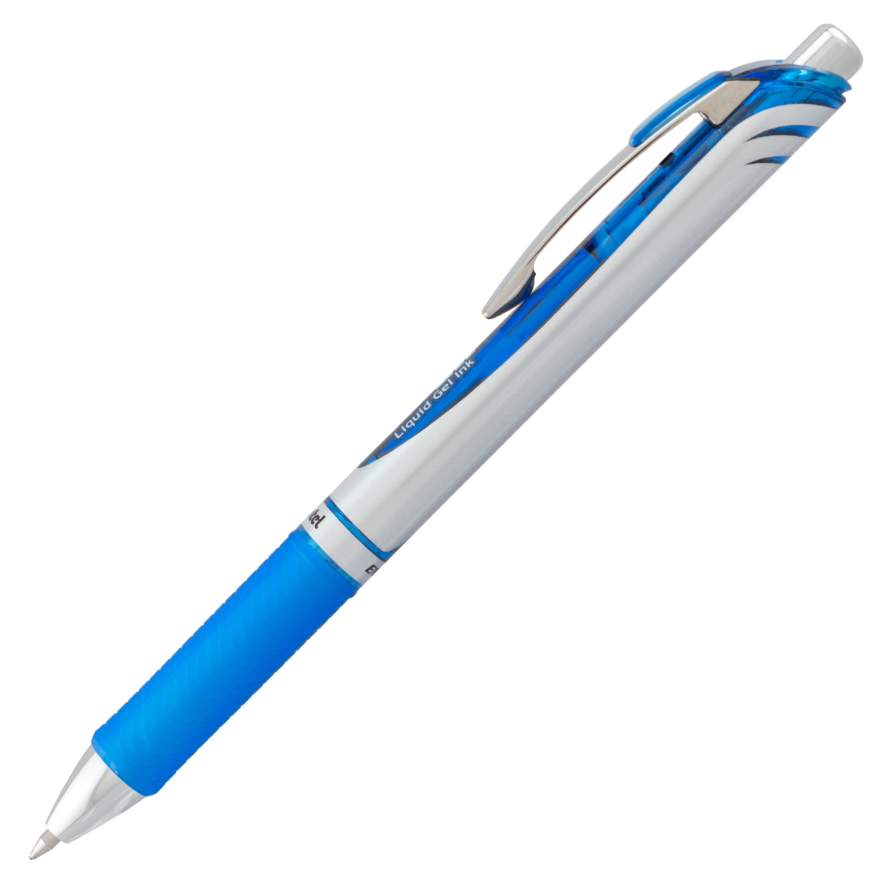 (4 pack) Pentel EnerGel RTX Gel Pen, 0.7mm Medium Metal Tip, Blue Ink