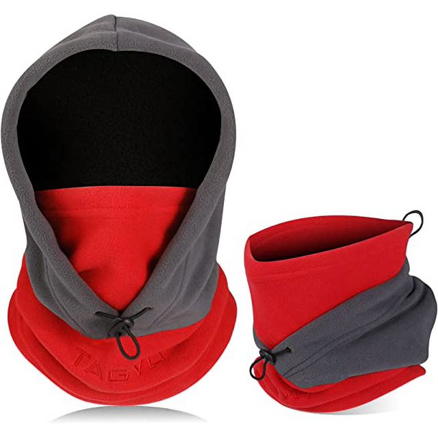Máscara de esquí a prueba de viento Capucha de lana térmica Uso versátil de invierno Máscara facial unisex cálida y transpirable Cubierta facial pesada para invierno al aire libre (Bloqueo de color gr