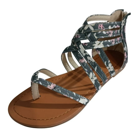 

ZHAGHMIN Crew Socks For Women Size 6-9 Leisure Roman Style Women S Canvas Flowers Summer Non Slip Zipper Flat Beach Open Toe Breathable Sandals Shoes Sandals Womens Size 12 Cowhide Sandals Women Sho