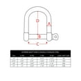 thumbnail image 2 of Extreme Max 3006.8225.4 BoatTector Stainless Steel Wide D Shackle - 1/4", 4-Pack, 2 of 5