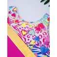 thumbnail image 6 of iEFiEL Kids Girls One-piece Swimming Jumpsuit Sleeveless Prints Pool Bathing Suit Rose Red 16, 6 of 7