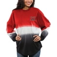 thumbnail image 3 of Women's Red Miami University RedHawks Ombre Long Sleeve Dip-Dyed Spirit Jersey, 3 of 3