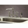 thumbnail image 3 of Kingston Brass KS7276AXBS English Country 8" Bridge Kitchen Faucet with Sprayer, Polished Nickel, 3 of 5
