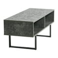 thumbnail image 5 of Household Essentials Jamestown TV Stand Coffee Table with Rectangular Storage Compartments Rustic Slate Concrete and Black Metal, 5 of 7