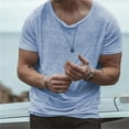 thumbnail image 6 of LIIPEE Summer Short Sleeve Tees For Men Solid Color Crew Neck Casual T Shirts Male Comfortable Breathable Versatile Tshirt,XXL, 6 of 7