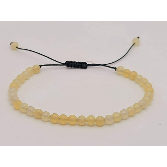 Natural Citrine Bracelet, Handmade Semi Precious Gemstone 4mm