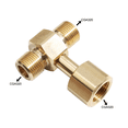 thumbnail image 3 of 2X Adaptateur de Réservoir de CO2, Adaptateur de Réservoir de CO2 en Laiton pour Cylindre CGA320 Convertisseur Tee Adaptateur T-Adapter 1 à 2 CGA320, 2 x Adaptateur de Réservoir de CO 2 x Kit de Raccords d'Installation, Or, 3 of 8