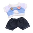 thumbnail image 4 of 2 piezas Mini ropa de muñeca de 6 pulgadas vestir camisetas Jeans DIY para muñecas juguete niña muñeca Camiseta azul perfke, 4 of 9
