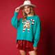 thumbnail image 3 of Sudadera con capucha y parches de purpurina, camiseta vintage, ropa de calle de manga larga ajustada estilo Harajuku, ropa de mujer, camiseta navideña, otoño e invierno 2024, 3 of 5