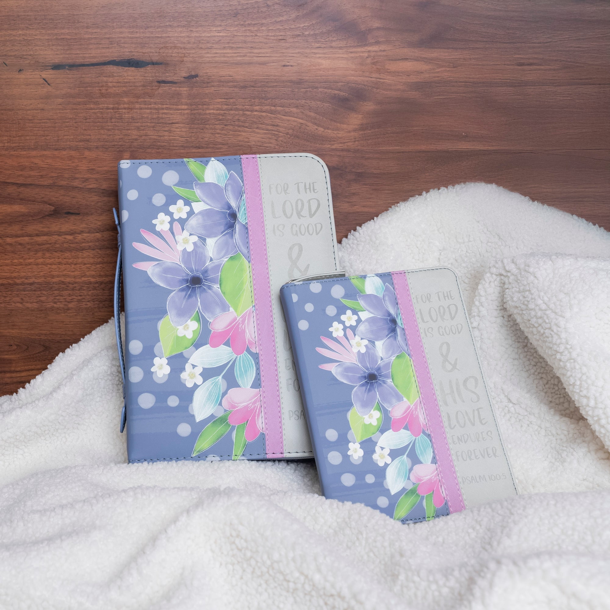 Zippered Faux Leather Journal: For the Lord is Good Psalm 100:5