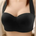 thumbnail image 2 of Swuxness Women's Push Up Wireless Bra, Womens Bras, Women Solid Color Wide Strap Back Closure Thin Full Cup Side Support Push Up Bra Black, 36/80BC, 2 of 5