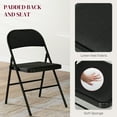 thumbnail image 4 of HOMCOM Metal Folding Chairs with Linen Cushion Foldable Chairs Black, 4 of 9