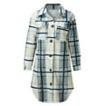 thumbnail image 2 of Pntutb Womens Plaid Long Wool Blend Coat Shacket Jackets, 2 of 6