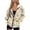 Cartoon Butterfly Daisy, variant on Adjustable Drawstring Hood Zip Up Jacket for Fall Winter, Sunflower Rooster Polyester Fabric with Pockets Womens Zip Up Hoodies