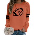 thumbnail image 2 of zaveiop Women Sports Shirt Football Graphic Long Sleeve Sweatshirt Football Print Pullover Hoodies (Orange, XL), 2 of 4