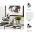 thumbnail image 6 of Decorative Ceramic Heart Sculpture for Home Decor - Ornament for Bathroom, Office, and Living Room Decor - Modern Figurine Accent for Bedroom, Shelf Display, and Coffee Table - 8", Silver & Metallic, 6 of 13