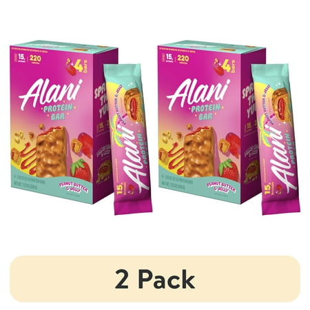 (2 pack) Alani Nu Supplements Alani Protein Pb & Jelly Bar 4pk