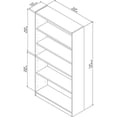 thumbnail image 3 of Bush Furniture Universal 5 Shelf Bookcase in Rustic Gray, 3 of 4