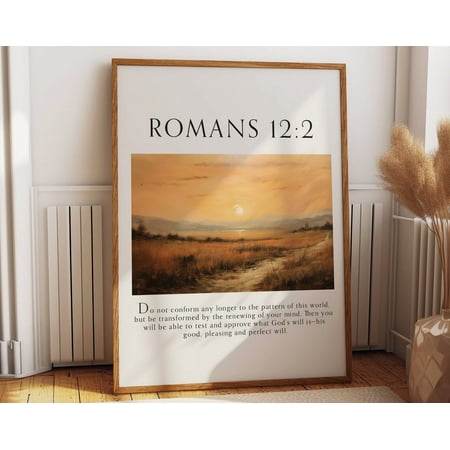Romans 12:2 Bible Verse Poster, Christian Modern Print Wall Art, Daily Reminder Of Faith Home Decor Wall Art, Modern Wall Decor, 8x12 UNFRAMED