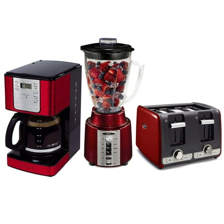 Mr. Coffee 12-Cup Coffee Maker + Oster 8 Speed 450W Blender + 4-Slice Toaster - Walmart.com