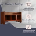 thumbnail image 5 of 25" Bath Storage Shelf with Towel Rod, Chestnut, 5 of 7
