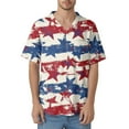 thumbnail image 4 of Fonma Usa Star Stripes Fourth July Scrub Tops V Neck Short Sleeve Stretchy Usa Flag T Shirts Holiday Scrubs with Pockets Wine S, 4 of 5