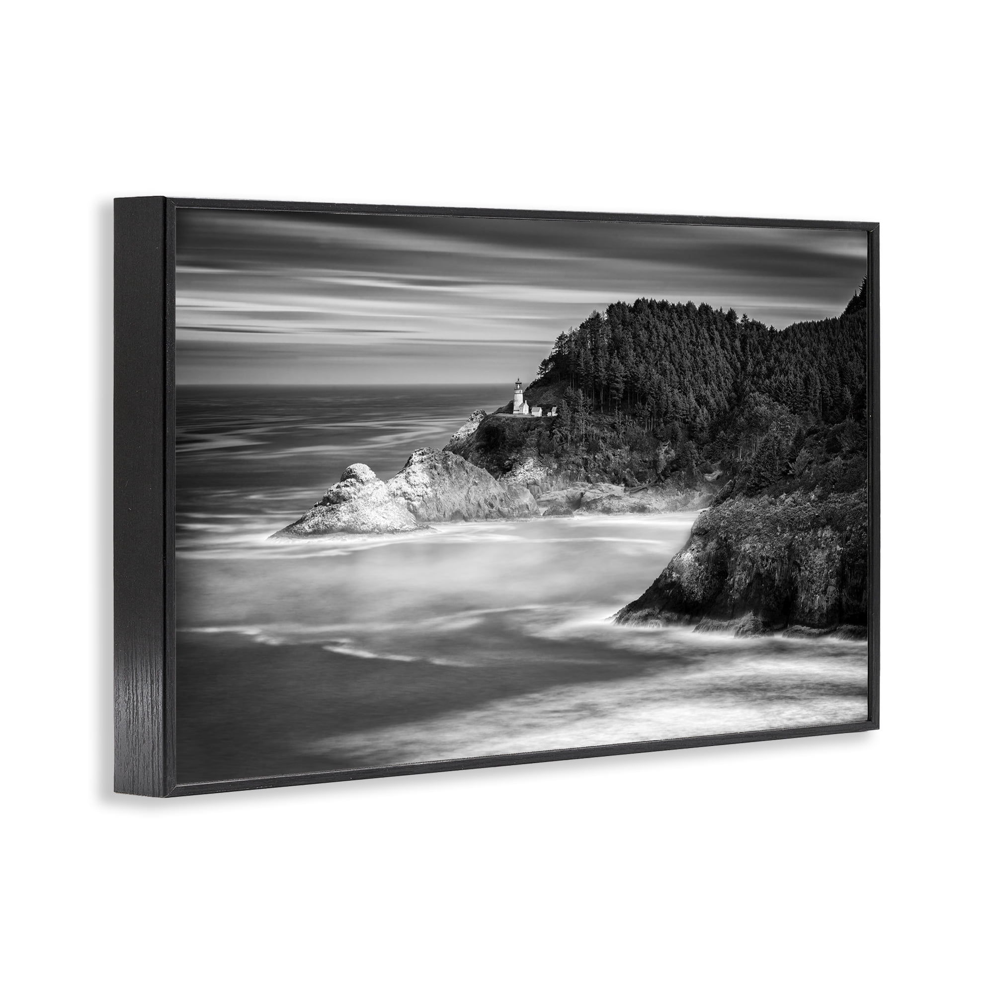 Stupell Industries Perched Above The Pacific Black Framed Giclee Art, design by Rick Berk