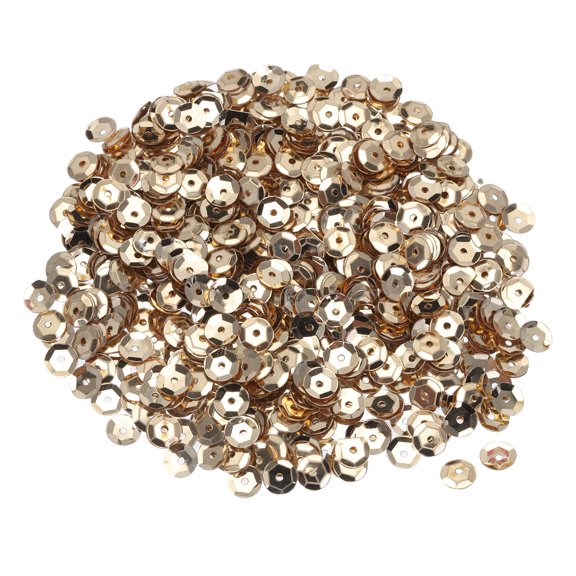 Loose Sequins 6MM Silver Backed Sequins 2400Pcs Embroidery Sequins for Jewelry Making Crafts Sewing,Champagne Color