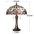 thumbnail image 6 of Tiffany Table Lamp 16" Wide Handmade Stained Glass Lamp Shade 2 Light Vintage Table Lamp for Living Room Bedroom, 6 of 7