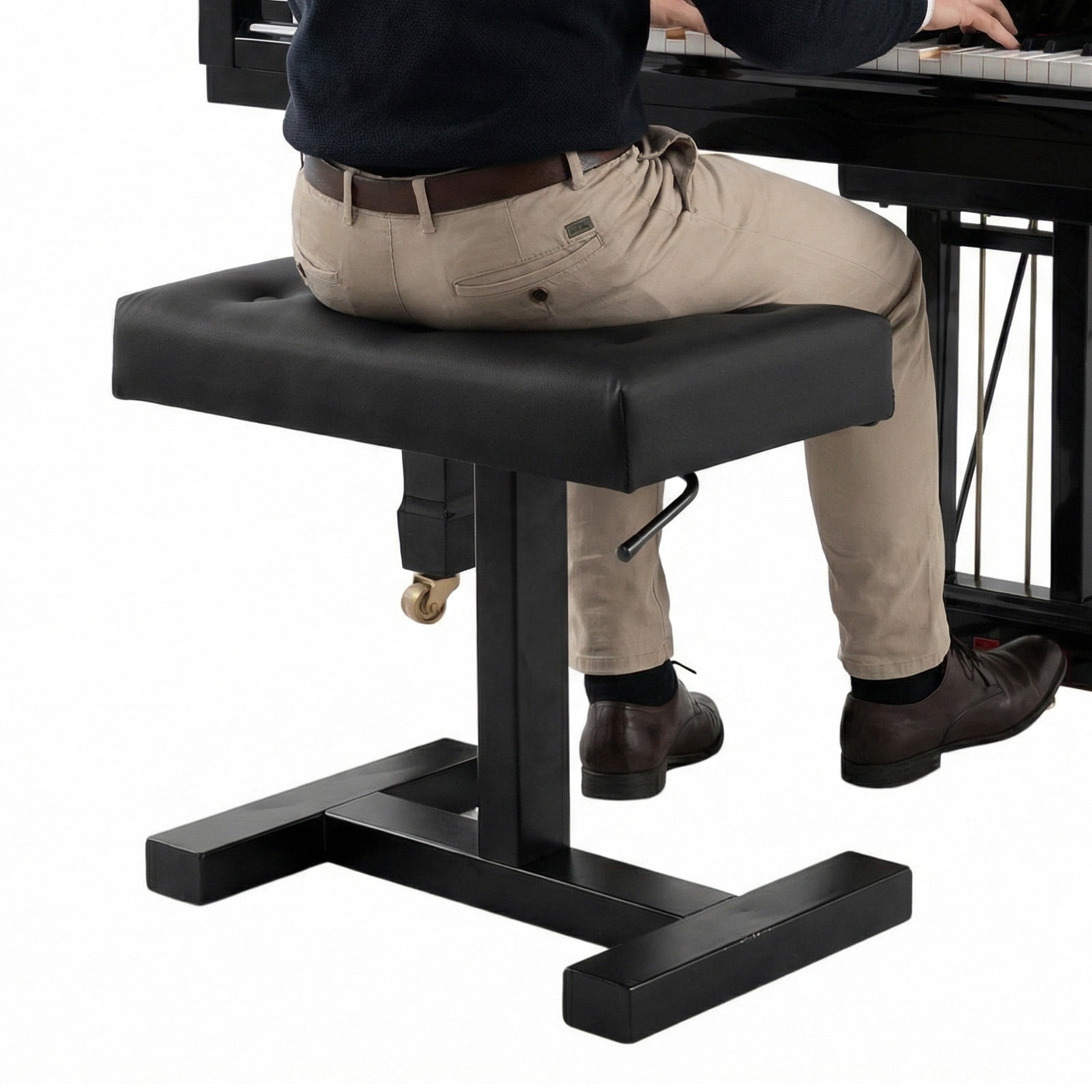 Btidfty Hydraulic Lifting Piano Bench Height Adjustable Keyboard Bench Seat Stool(black)