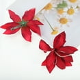 thumbnail image 3 of Unique Bargains 2 Pcs Hair Clip Grace Artificial Flower Duckbill Clip Red, 3 of 5