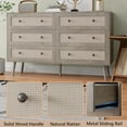 thumbnail image 6 of Rattan Dresser for Bedroom, Grey 6 Drawer Dressers & Chest of Drawers, Boho Dresser with Handles Wood Chests Storage Organizer Farmhouse Dressers for Closet, Hallway, Office, 6 of 13