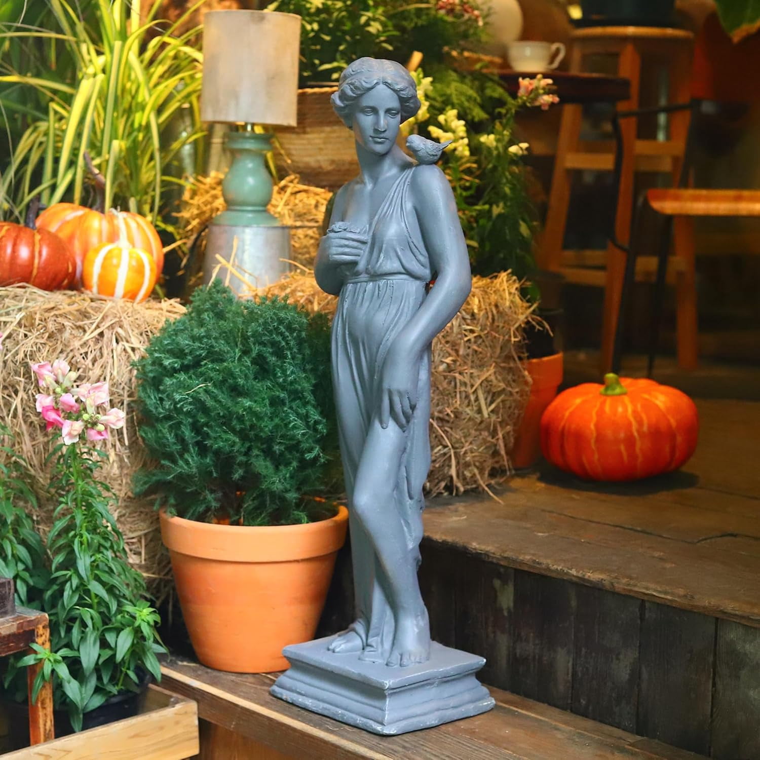 Garden Statue Greek Goddess Statue for Altar Nymph Sculpture Mythology Roman Style Outdoor Clearance Patio Yard Lawn Porch Decor Art MGO Gift 31" H
