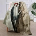 thumbnail image 2 of Red-Headed Woodpecker Blanket, Vintage Bird Themed Flannel Throw Blankets,Soft Warm Lightweight Cozy Plush Throws for Bedroom Sofa Office Home Decor Gifts for Women Girls 80"x60", 2 of 6