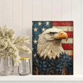 thumbnail image 2 of Qisvanset 12x16 Inch 2D Flat Framed Canvas Art, God Bless America Vintage Eagle Patriotic Religious Home Wall Art, 2 of 5
