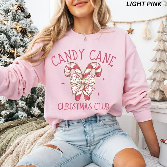 Candy Cane Club Sweatshirt, Coquette Sweatshirt, Retro Shirt, Womens Sweatshirt, Apparel Tshirt All Size S-5XL